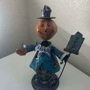 Metal Scarecrow Candle Holder Fall Halloween